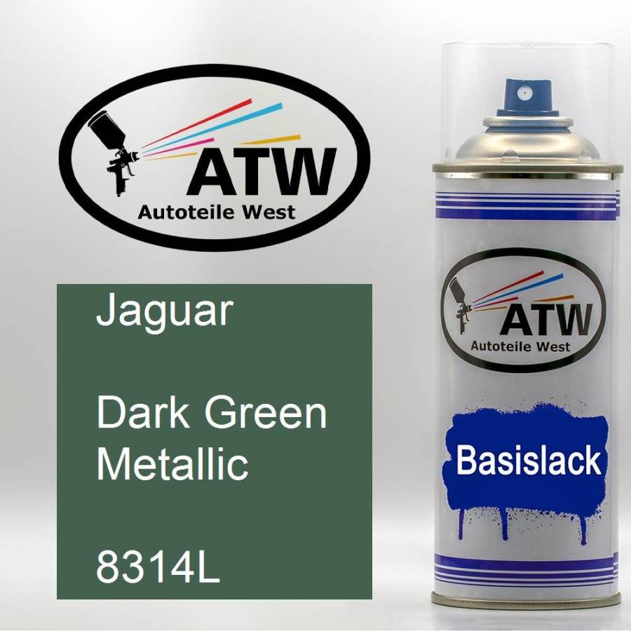 Jaguar, Dark Green Metallic, 8314L: 400ml Sprühdose, von ATW Autoteile West.